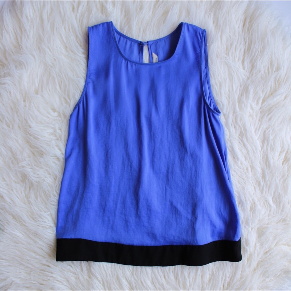 Rachel Roy Periwinkle Sleeveless Blouse Contrast Hem Nwt Xs